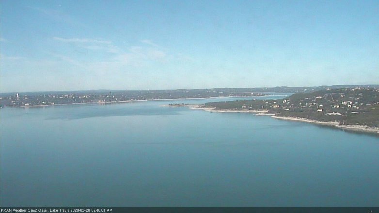 Lake Travis webcam, February 28, 2020 9:45 AM CT