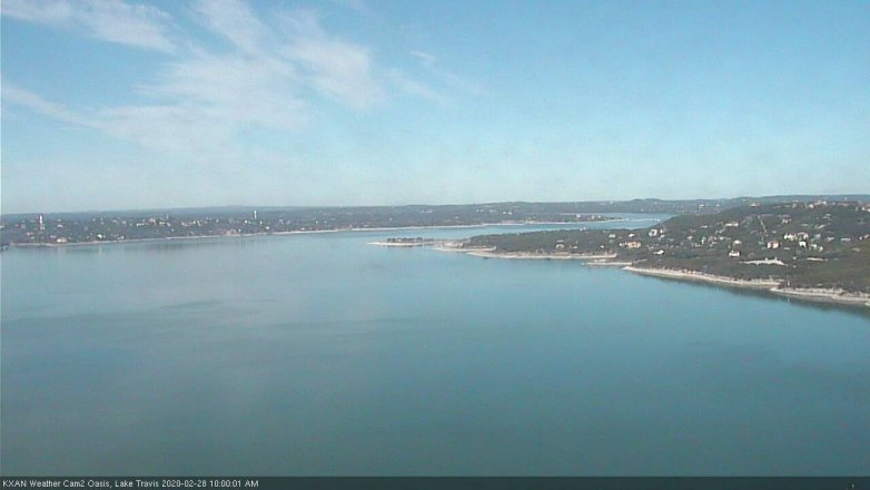 Lake Travis webcam, February 28, 2020 10:00 AM CT