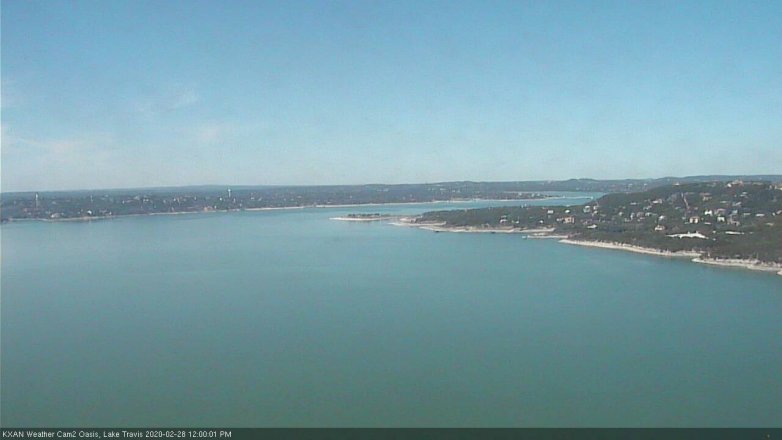 Lake Travis webcam, February 28, 2020 12:00 PM CT