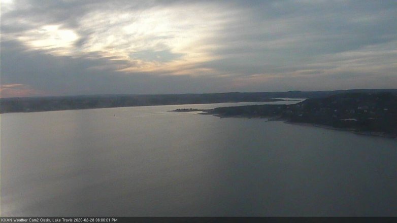 Lake Travis webcam, February 28, 2020 6:00 PM CT