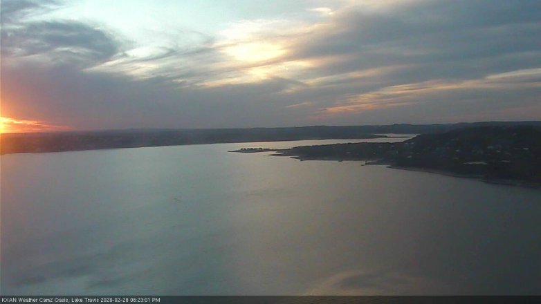 Lake Travis webcam, February 28, 2020 6:25 PM CT