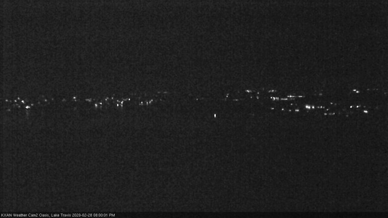 Lake Travis webcam, February 28, 2020 8:00 PM CT