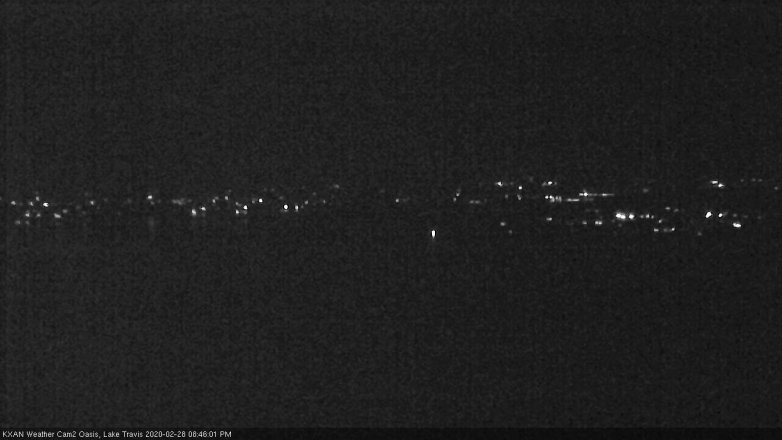 Lake Travis webcam, February 28, 2020 8:45 PM CT