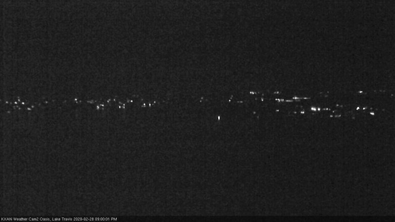 Lake Travis webcam, February 28, 2020 9:00 PM CT