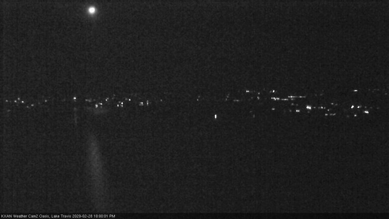 Lake Travis webcam, February 28, 2020 10:00 PM CT