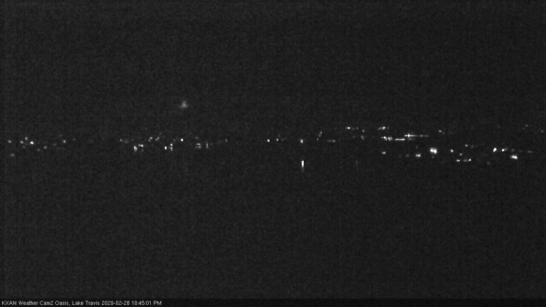Lake Travis webcam, February 28, 2020 10:45 PM CT