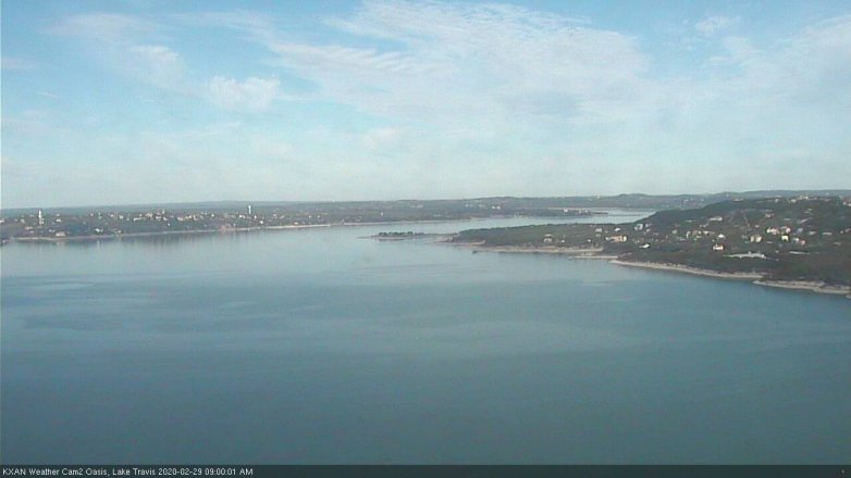 Lake Travis webcam, February 29, 2020 9:00 AM CT