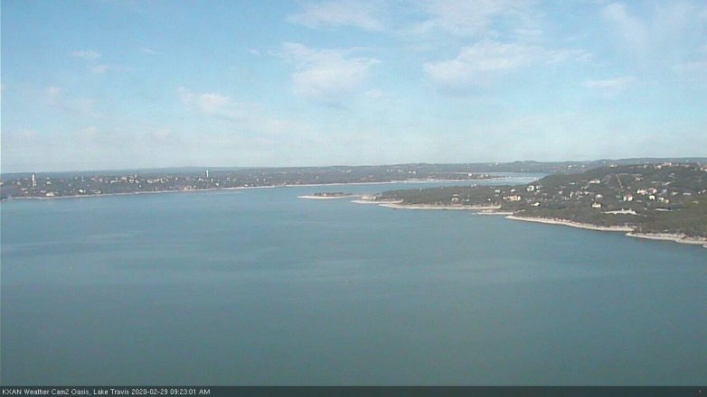 Lake Travis webcam, February 29, 2020 9:25 AM CT