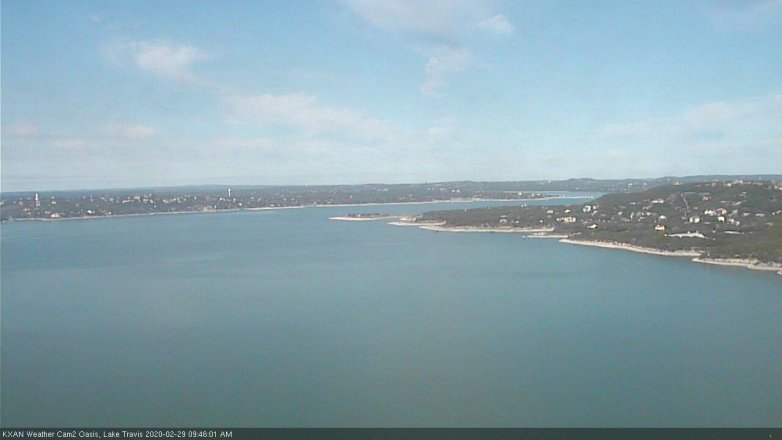 Lake Travis webcam, February 29, 2020 9:45 AM CT