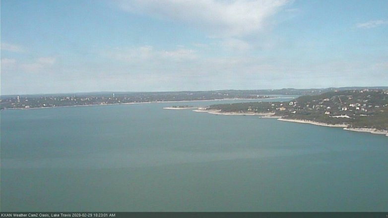 Lake Travis webcam, February 29, 2020 10:25 AM CT