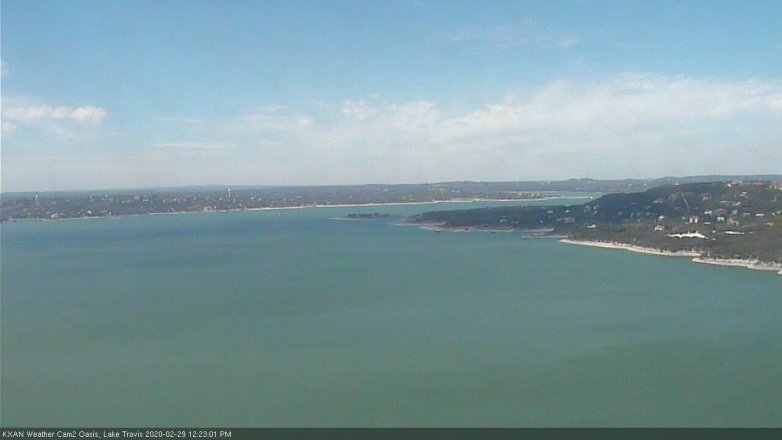 Lake Travis webcam, February 29, 2020 12:25 PM CT