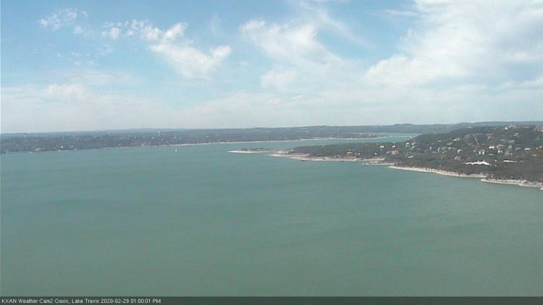 Lake Travis webcam, February 29, 2020 1:00 PM CT