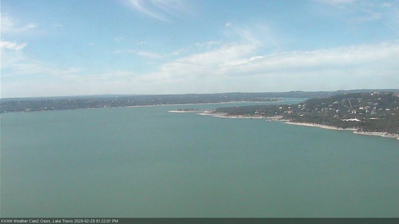 Lake Travis webcam, February 29, 2020 1:25 PM CT