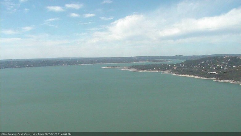 Lake Travis webcam, February 29, 2020 1:45 PM CT