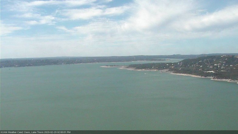 Lake Travis webcam, February 29, 2020 2:00 PM CT