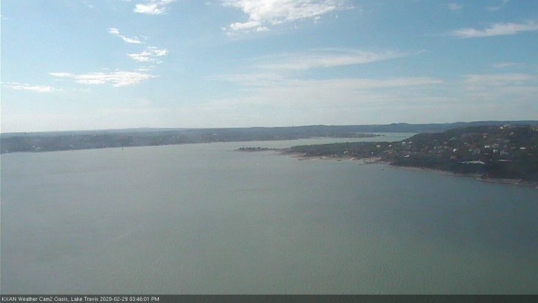 Lake Travis webcam, February 29, 2020 3:45 PM CT