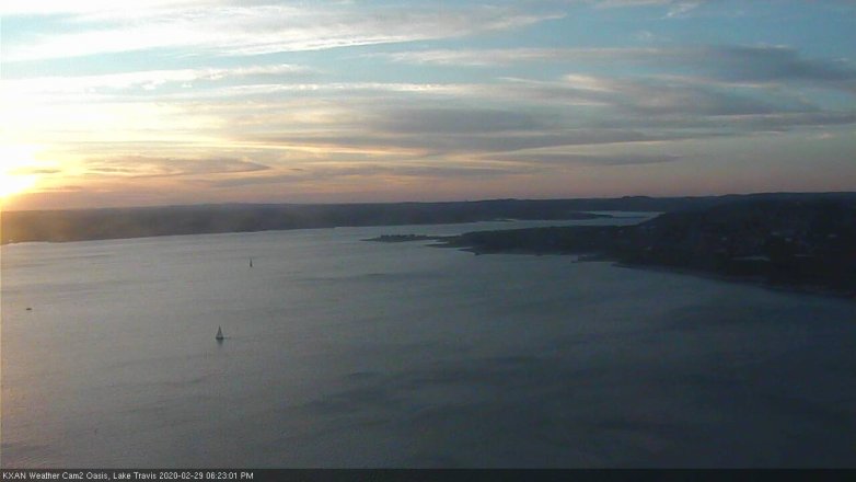 Lake Travis webcam, February 29, 2020 6:25 PM CT