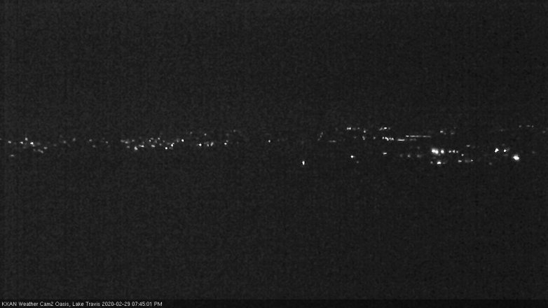 Lake Travis webcam, February 29, 2020 7:45 PM CT