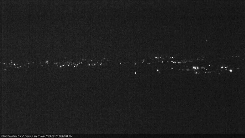 Lake Travis webcam, February 29, 2020 8:00 PM CT