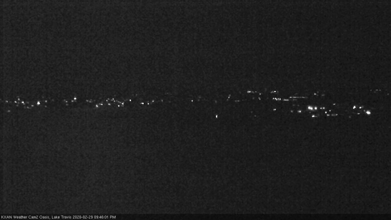 Lake Travis webcam, February 29, 2020 9:45 PM CT