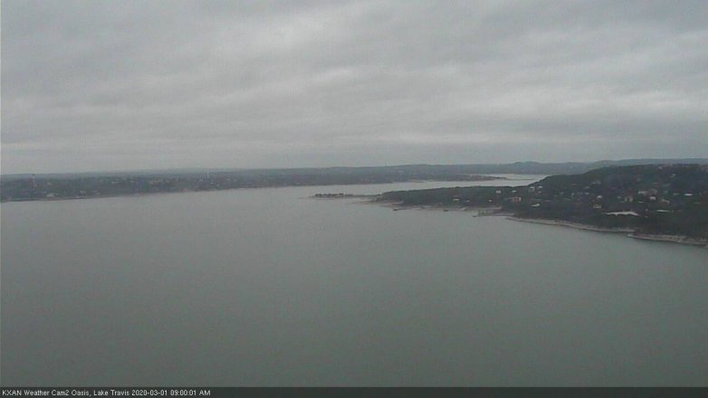 Lake Travis webcam, March 1, 2020 9:00 AM CT