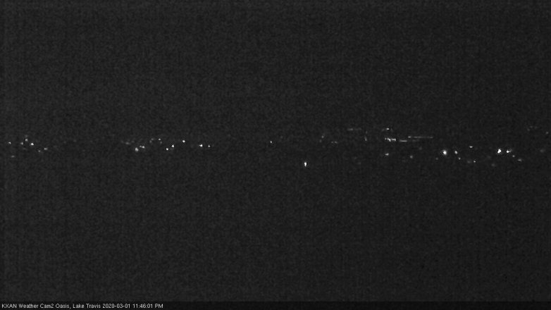 Lake Travis webcam, March 1, 2020 11:45 PM CT
