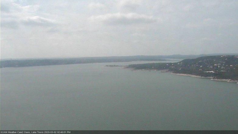 Lake Travis webcam, March 2, 2020 2:45 PM CT