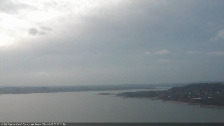 Lake Travis webcam, March 2, 2020 5:00 PM CT