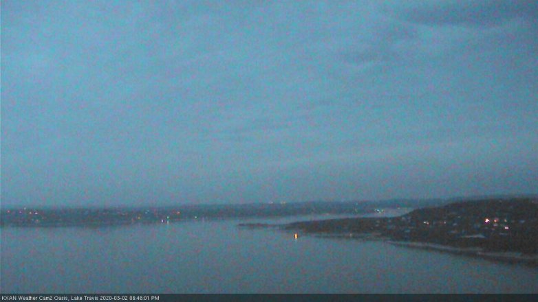 Lake Travis webcam, March 2, 2020 6:45 PM CT