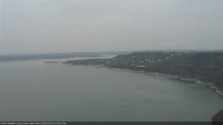 Lake Travis webcam, March 3, 2020 1:45 PM CT