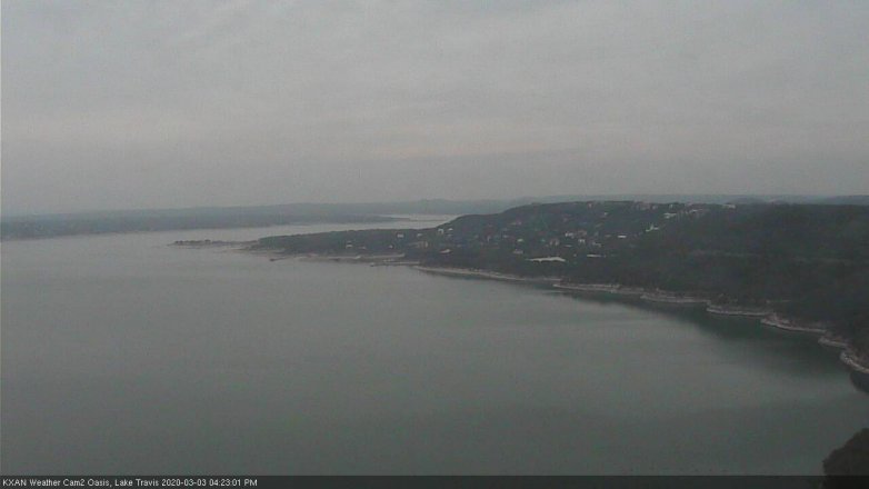 Lake Travis webcam, March 3, 2020 4:25 PM CT
