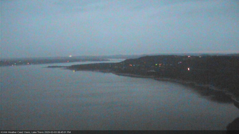 Lake Travis webcam, March 3, 2020 6:45 PM CT