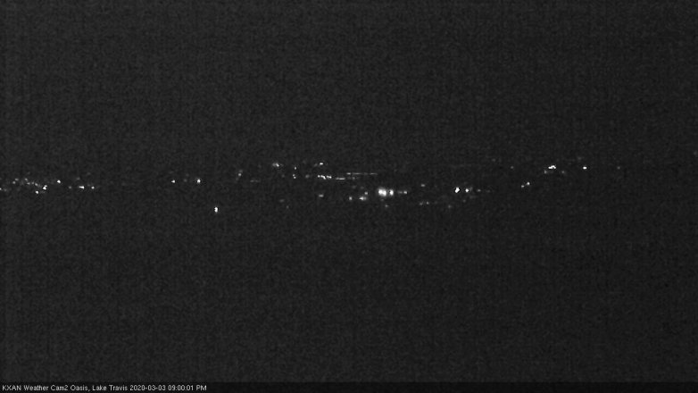 Lake Travis webcam, March 3, 2020 9:00 PM CT