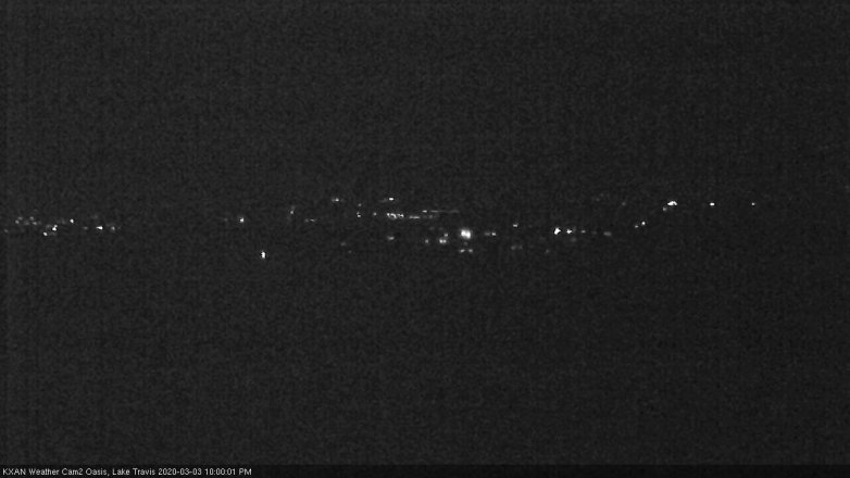Lake Travis webcam, March 3, 2020 10:00 PM CT