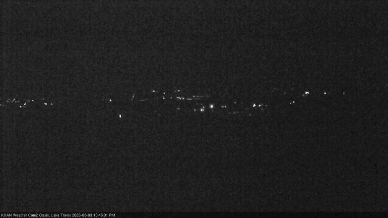 Lake Travis webcam, March 3, 2020 10:45 PM CT