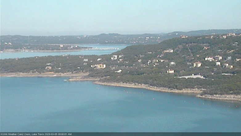 Lake Travis webcam, March 5, 2020 9:00 AM CT
