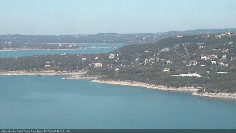 Lake Travis webcam, March 5, 2020 11:00 AM CT