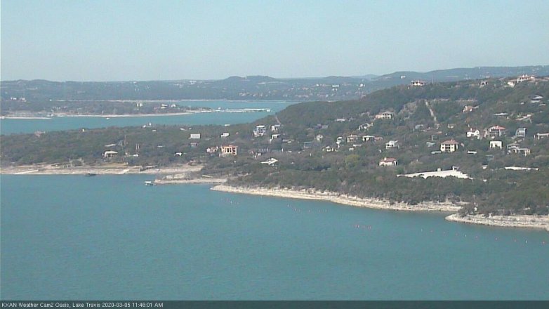Lake Travis webcam, March 5, 2020 11:45 AM CT