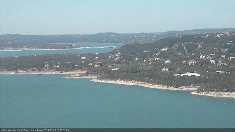 Lake Travis webcam, March 5, 2020 12:00 PM CT