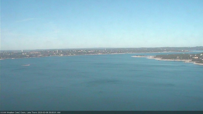 Lake Travis webcam, March 6, 2020 9:00 AM CT