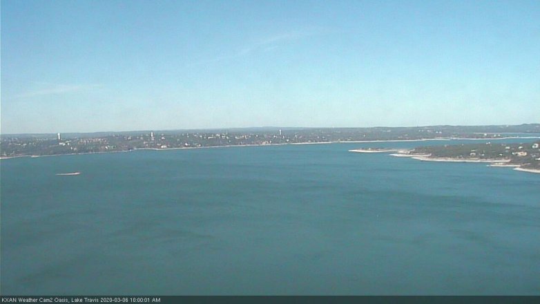 Lake Travis webcam, March 6, 2020 10:00 AM CT