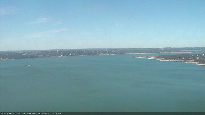 Lake Travis webcam, March 6, 2020 12:00 PM CT