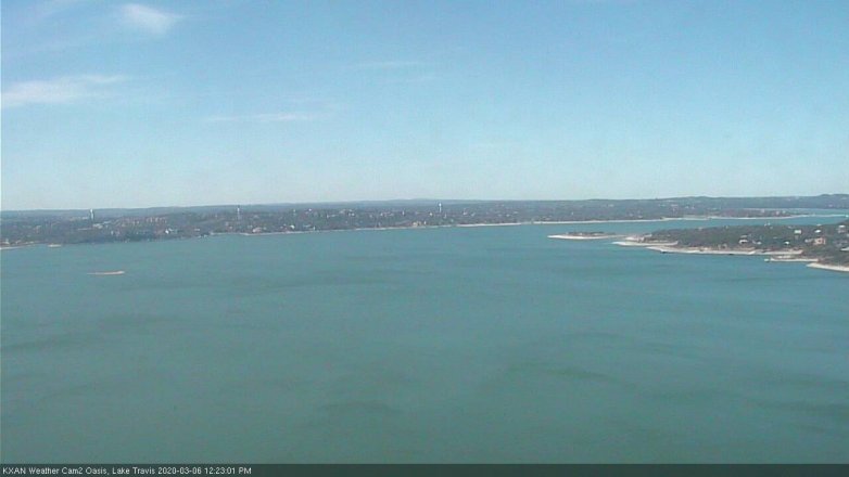 Lake Travis webcam, March 6, 2020 12:25 PM CT