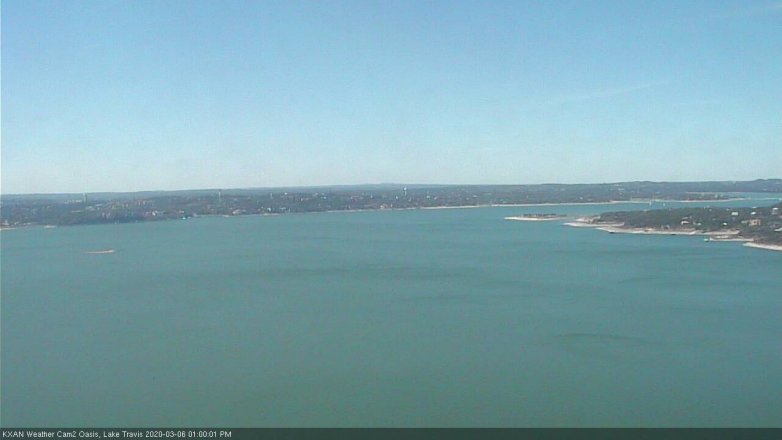 Lake Travis webcam, March 6, 2020 1:00 PM CT