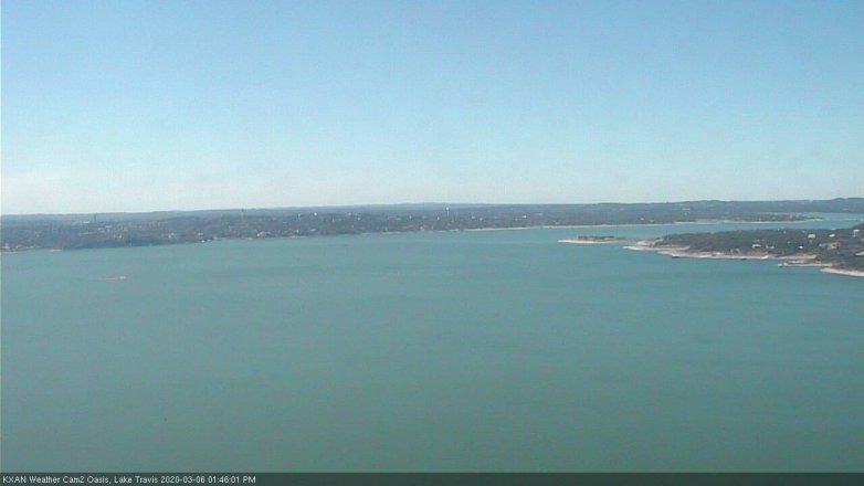 Lake Travis webcam, March 6, 2020 1:45 PM CT