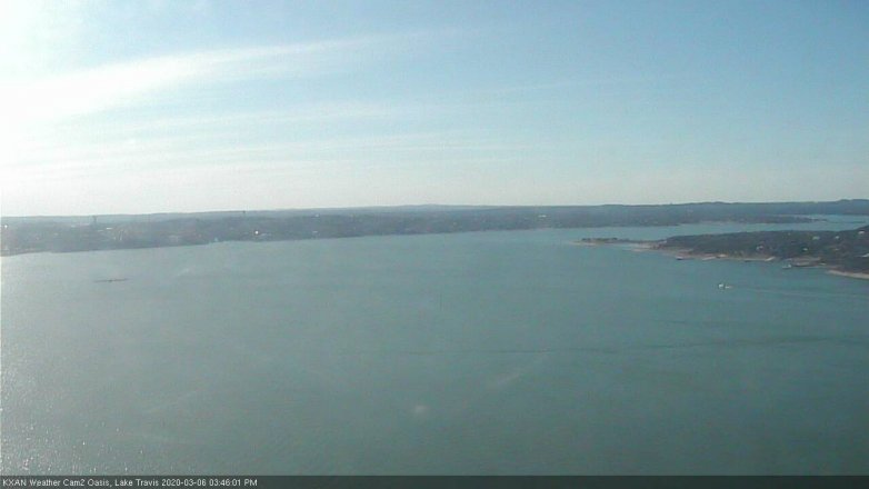 Lake Travis webcam, March 6, 2020 3:45 PM CT