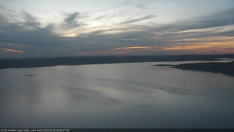 Lake Travis webcam, March 6, 2020 6:45 PM CT