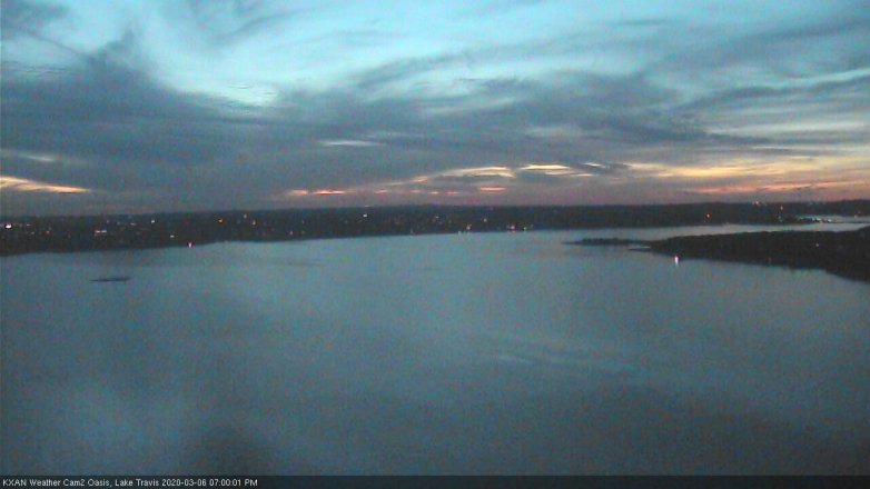 Lake Travis webcam, March 6, 2020 7:00 PM CT