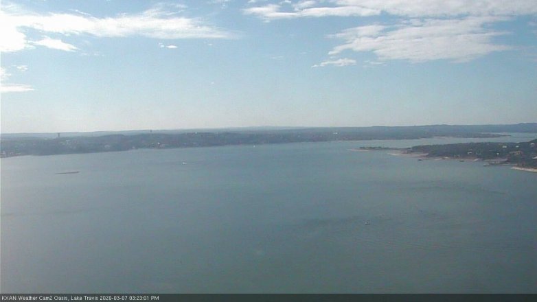 Lake Travis webcam, March 7, 2020 3:25 PM CT