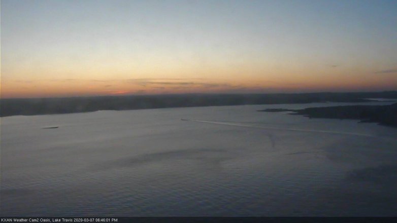 Lake Travis webcam, March 7, 2020 6:45 PM CT